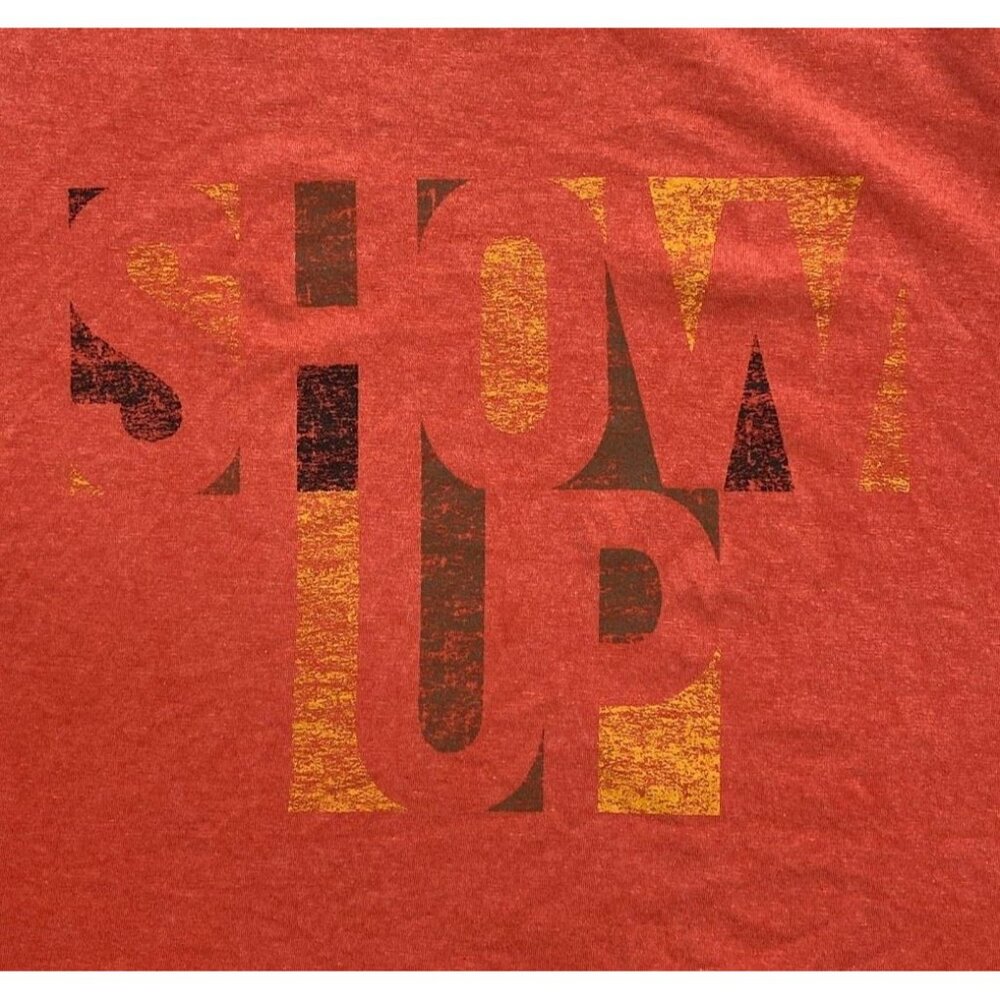 Black History Month Shirt Top Men's‎ XXL 2XL Orange Red Show Up Graphic Crew NEW - Picture 2 of 8